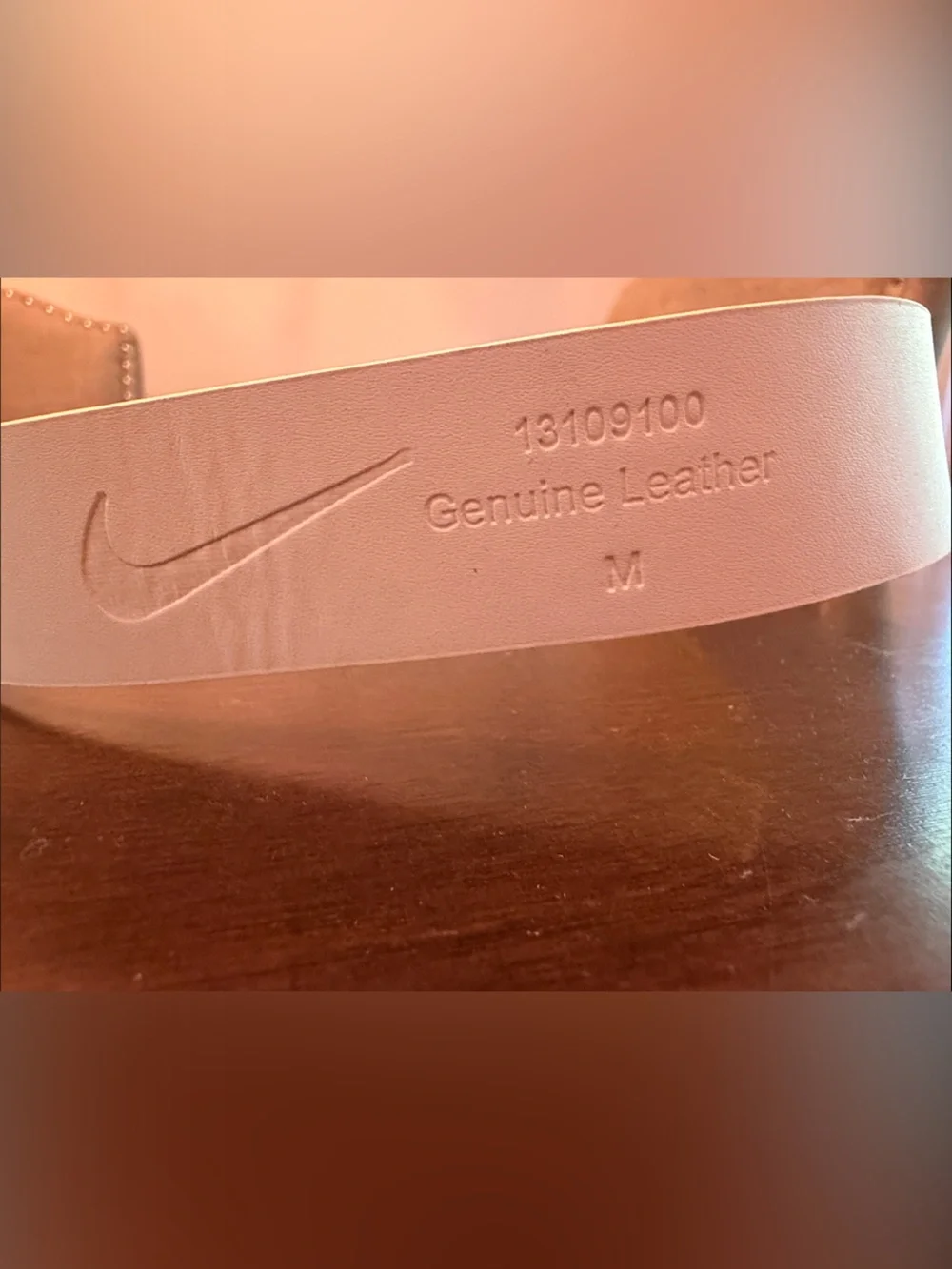 Nike White Golf Belt with Swoosh Buckle